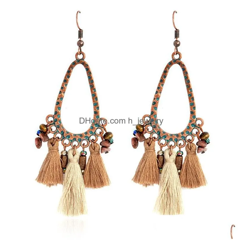 fashion jewelry womens vintage teardropshaped beads tassels dangle earrings