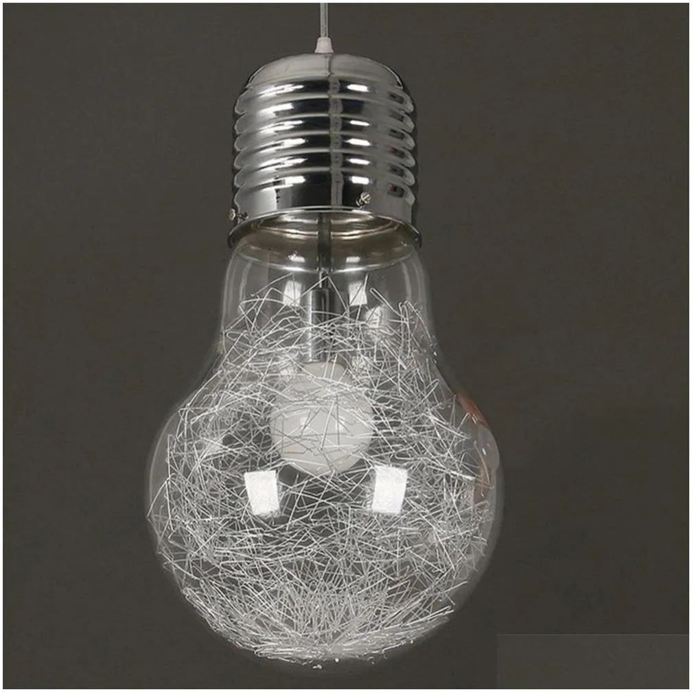 creative personality pendant lights iron glass big bulb vintage lamp bar warehouse 40w e27 pendant lamps