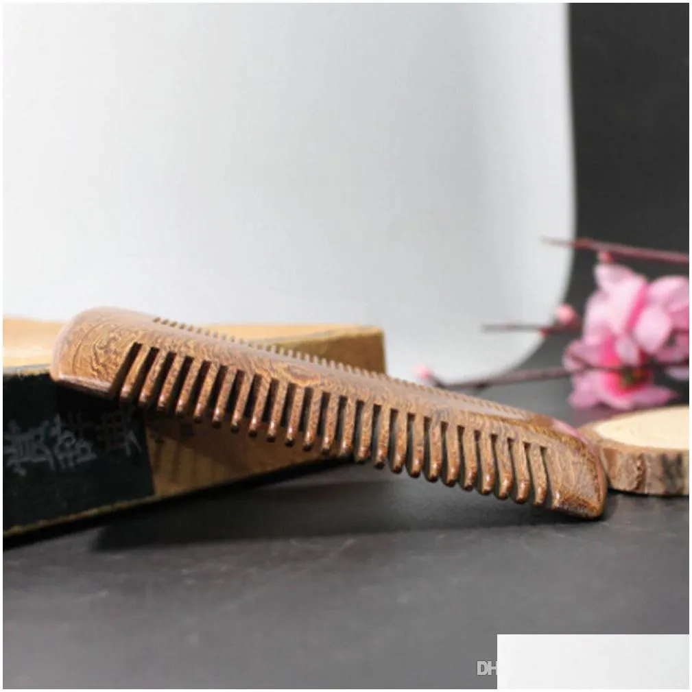 combs green sandalwood pocket beard hair combs doublesided beautifully carved craft fashion handmade natural wood comb