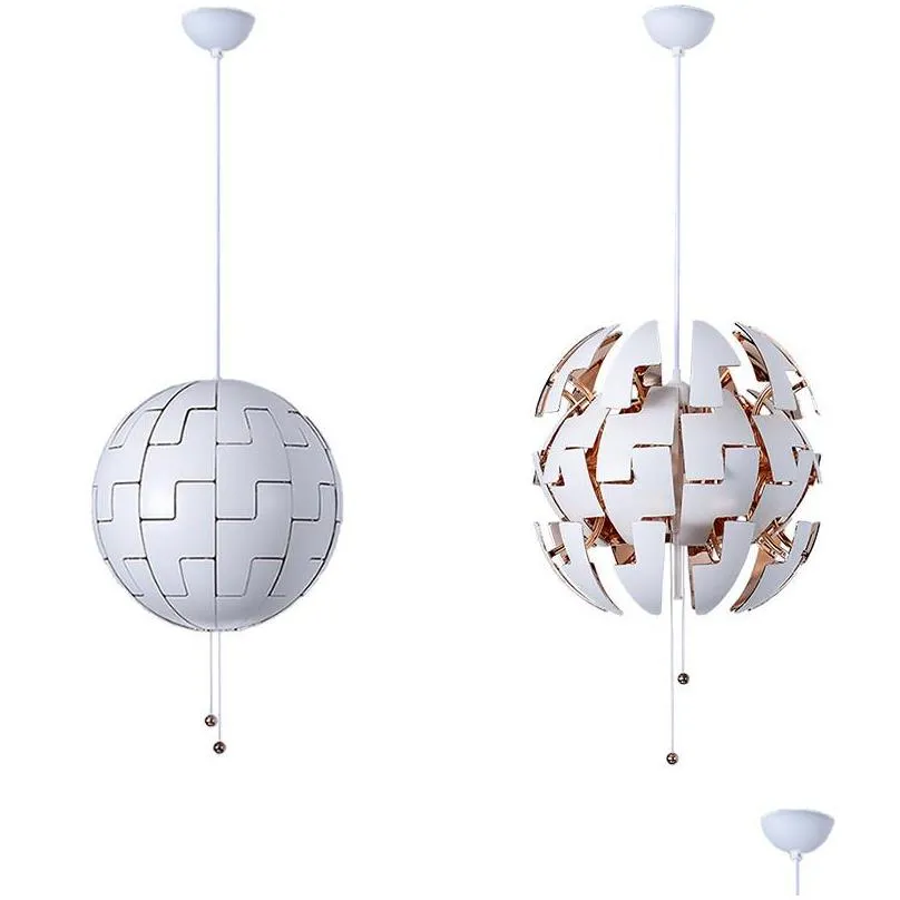 nordic led white globe pendant lights adjustable luminaire golden living room deco pendant lamp sphere hanging light fixtures