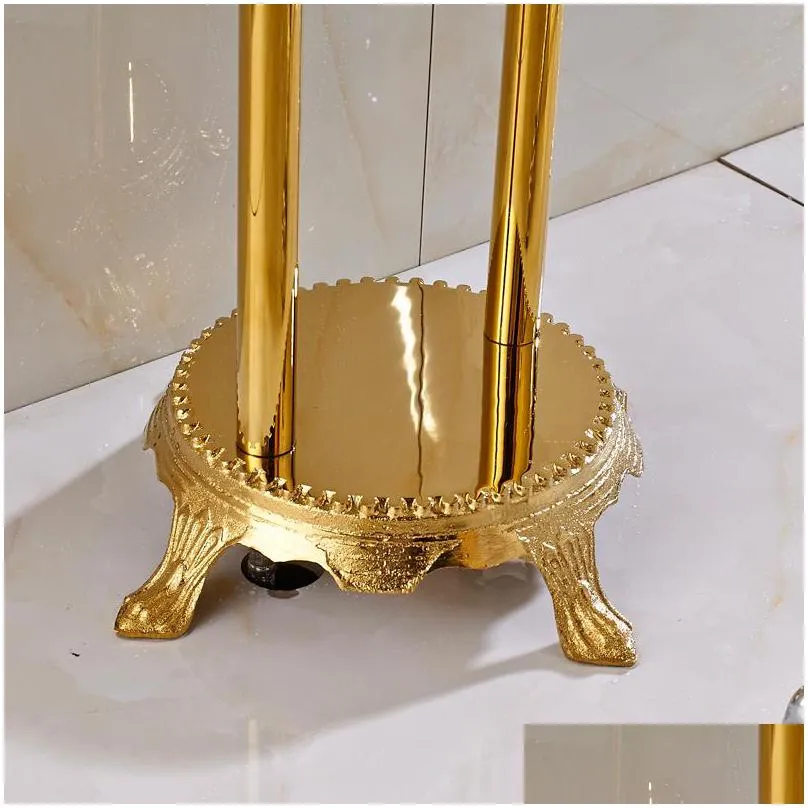 uythner gold floor mounted tub sink faucet dual handle bathroom bath shower set standing bathtub mixer tap with handshower