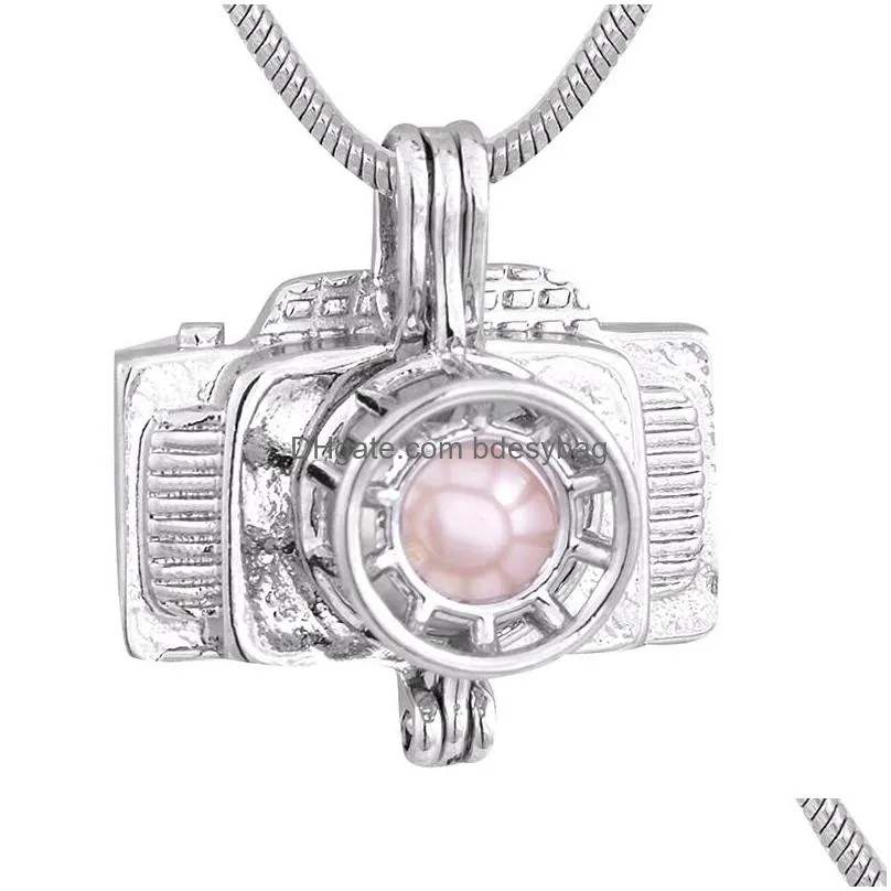 2018 baby owl pearl accessories locket hollow out locket cage pendant jewel eyes charm jewelry p95