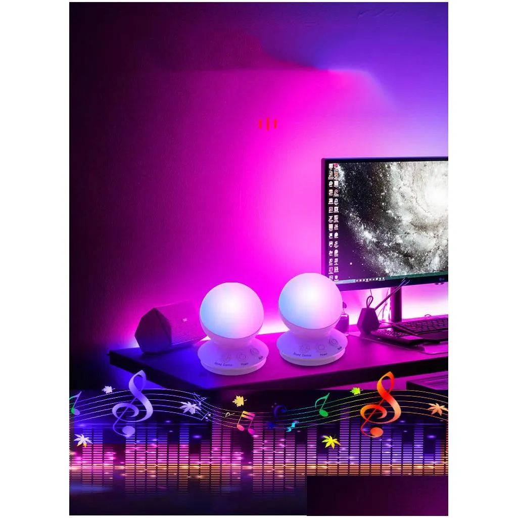 creative christmas rgb music sound control night light bedside light scene atmosphere light to increase the mood at night