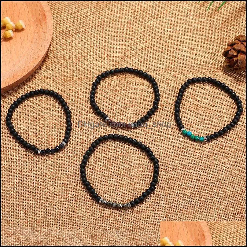 2019 fashion trendy men bracelet 6mm matte smooth simple classic bead bracelets with natural stone for women men party jewelry
