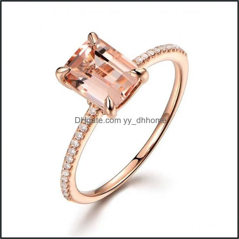 fashion rose gold diamond ring for women luxury original round ring jewelry lady engagement gem stone king jewelry gift