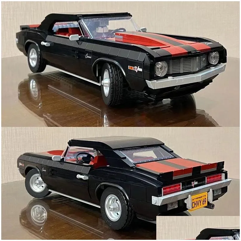 creative technicial block camaro z28 chevroleted model 1456pcs buildings blocks bricks toys gift set compatible 10304