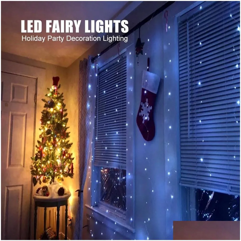  led fairy lights garland curtain lamp remote control usb string lights year christmas decorations for home bedroom window