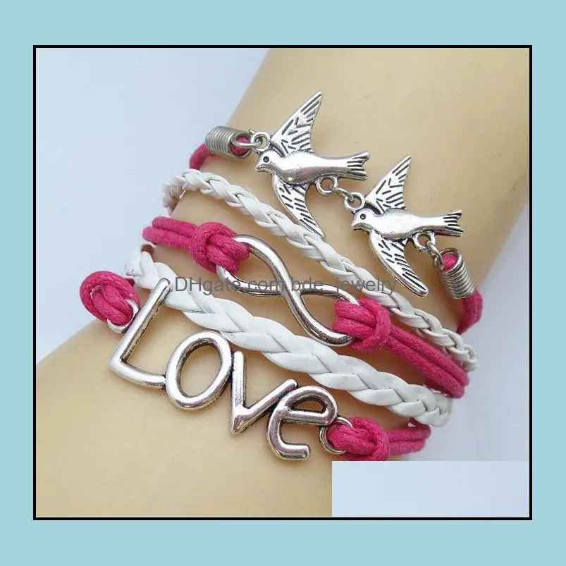 charm bracelets bangles for gift men jewelry bangles bohemian leather infinity bracelet