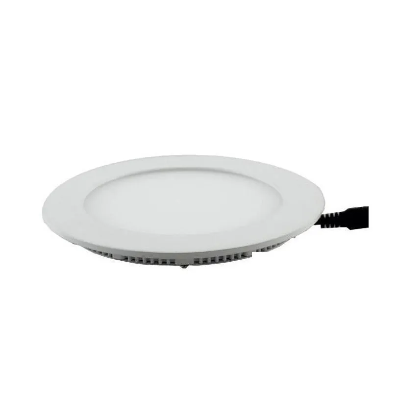 led lights dimmable led panel downlight 6w 12w 18w round glass ceiling recessed lights smd 5730 warm cold white led light ac85265v