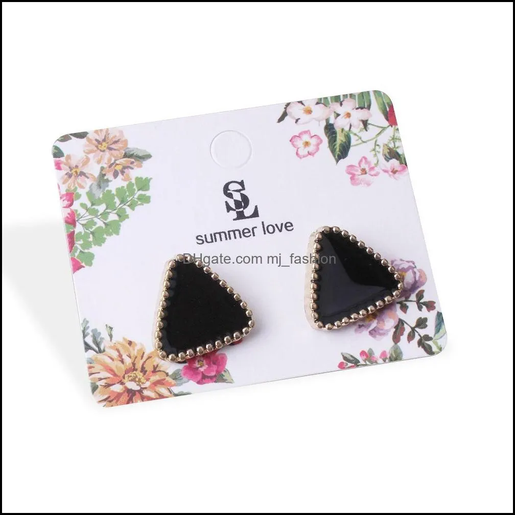  western triangle geometric earring different candy color earrings for women small simple stud earrings korean style jewelry