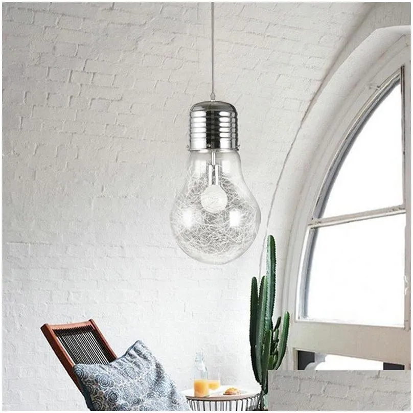 creative personality pendant lights iron glass big bulb vintage lamp bar warehouse 40w e27 pendant lamps