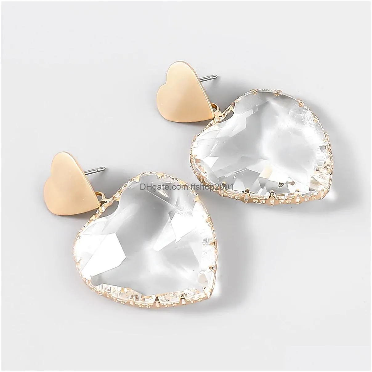 fashion jewelry resin heart earrings sweet heart dangle stud earrings