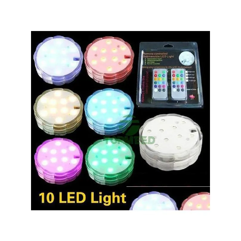 holiday light remote controlled submersible led lighting multicolor 10 led bulb for wedding party waterproof candle lights decoration