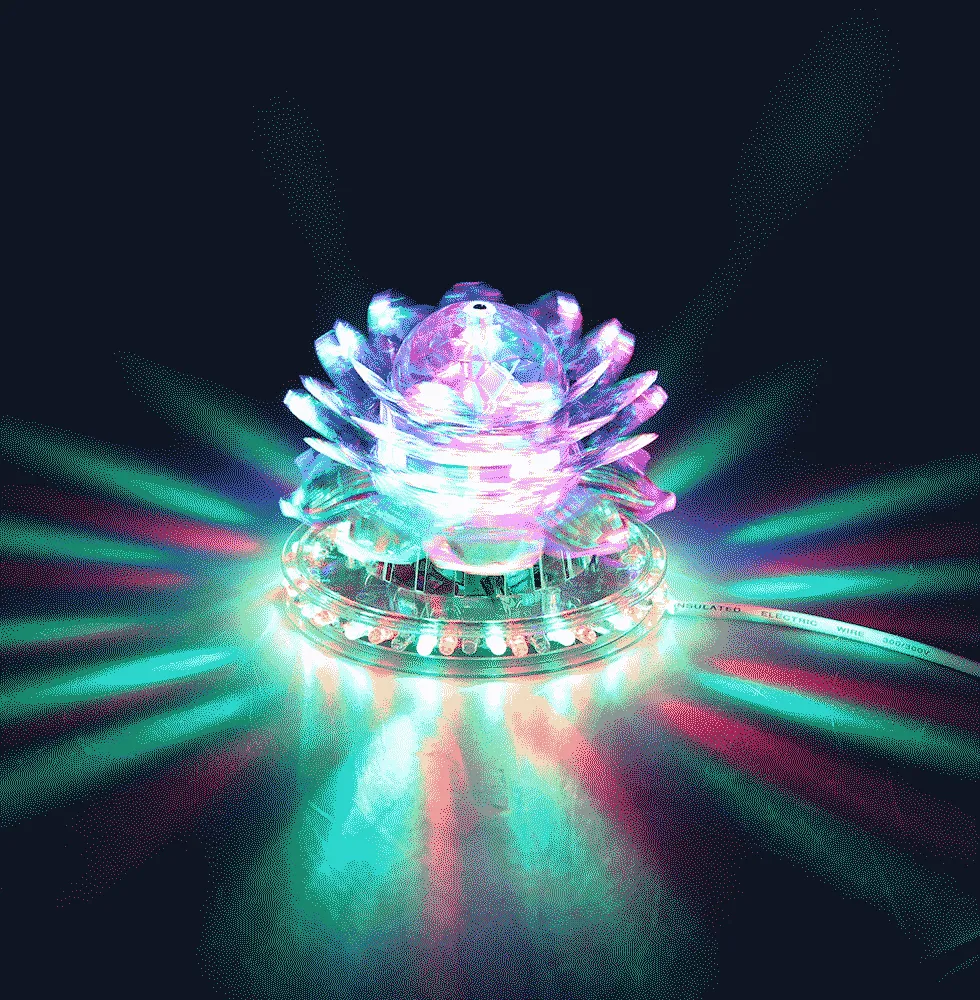 lotus effect light auto rotating 11w led rgb crystal stage light 51pcs bead lamp for home decoration dj disco bar gift