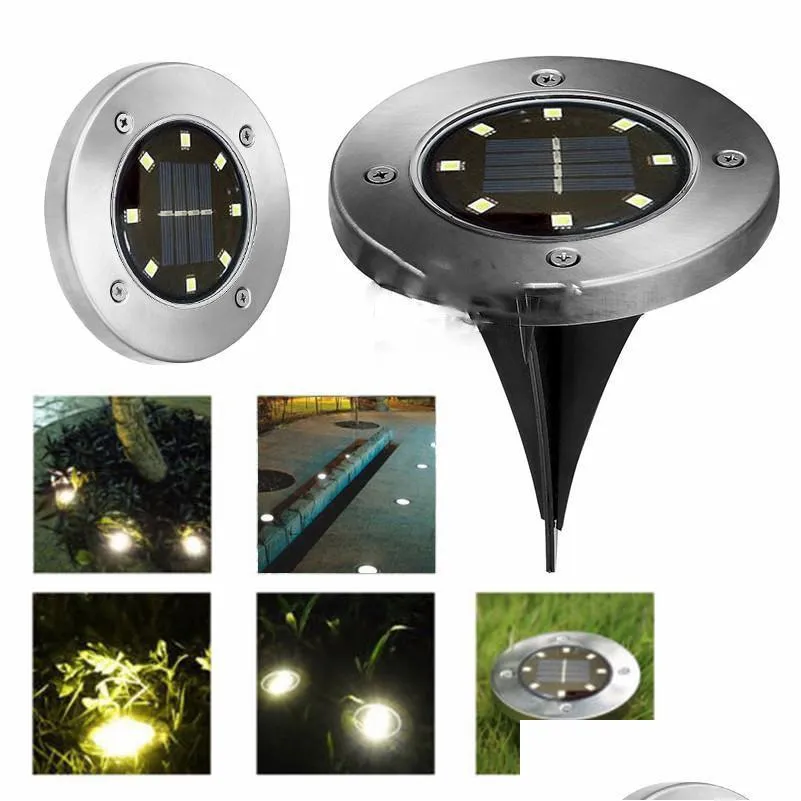 ledstar 8 leds solar powered waterproof light for home yard driveway lawn road ground deck garden pathway