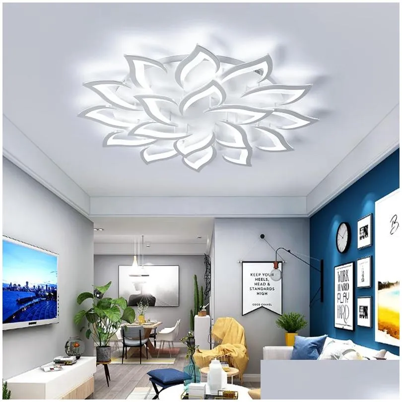 lustre chandelier light for living room bedroom surface mounted flower shape modern ceiling chandelier lighting chandelier