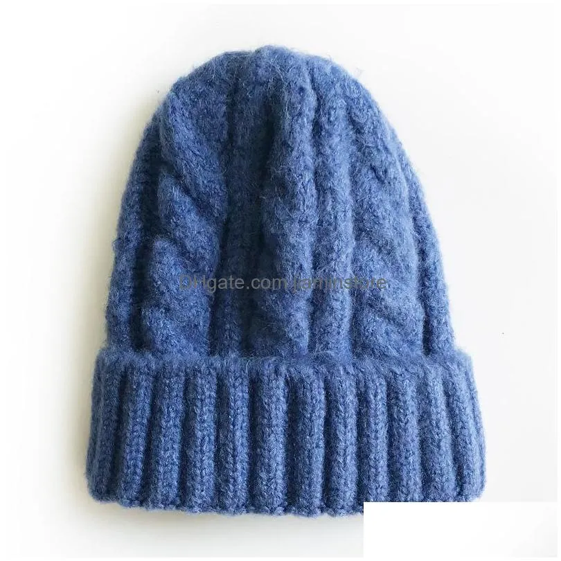 autumn winter mens womens knitted hat skull beanies caps candy color lady thick warm hats