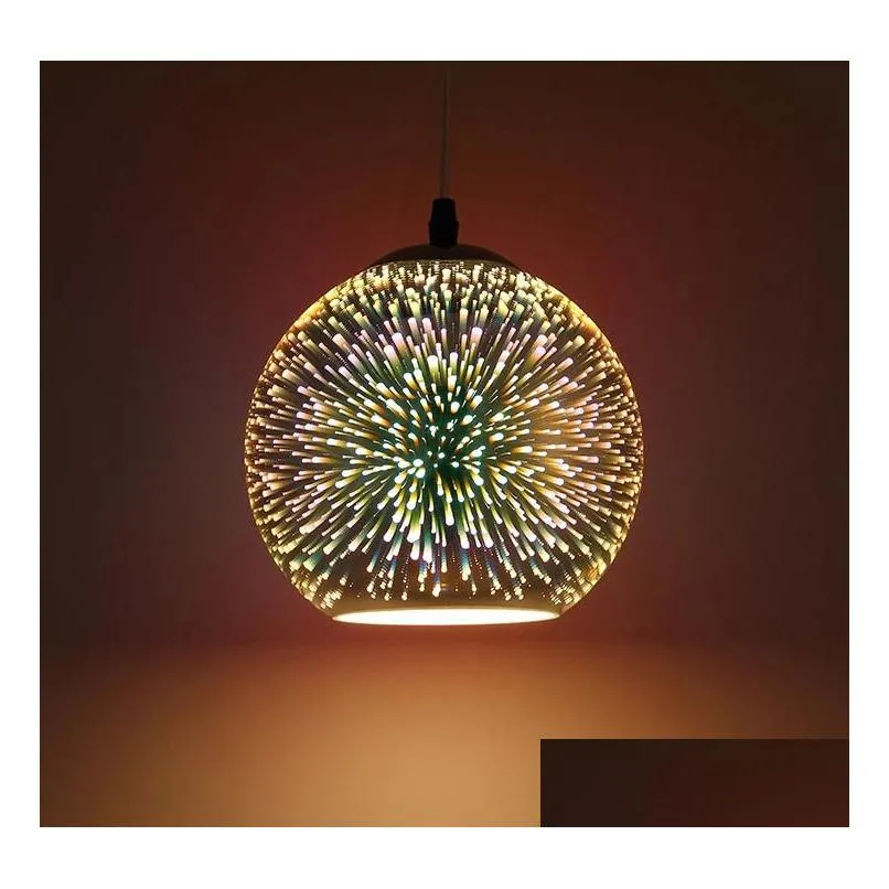 modern fireworks chim 3d glass ball pe modern pendant lamps glass ball pendant light creative dining kitchen bar hanging lamp 3