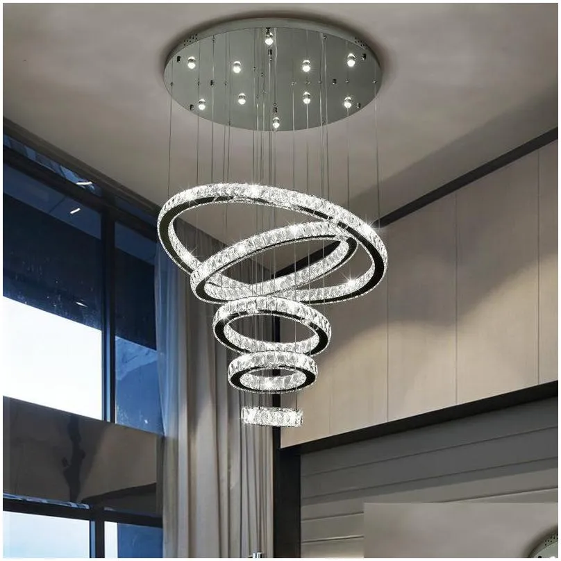 modern crystal chandelier ring lustre led crystal chandelier lighting chandeliers lights lamparas suspension lampen led