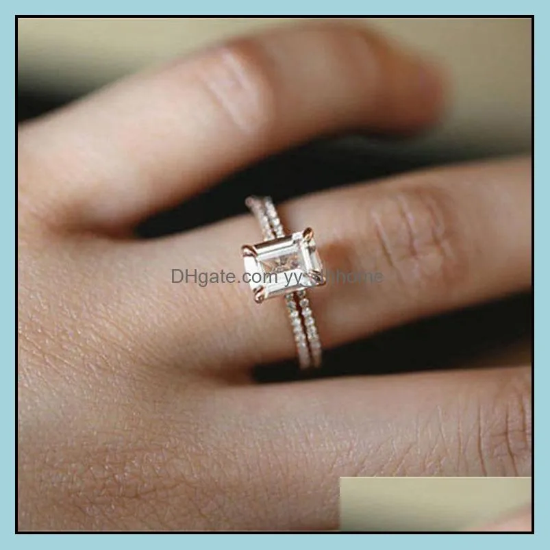 fashion rose gold diamond ring for women luxury original round ring jewelry lady engagement gem stone king jewelry gift