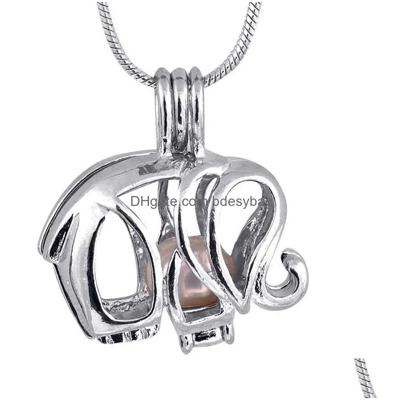 fashion stainless steel peanut love cage pendant style silver spiral wish pendant birthday gift for women p57