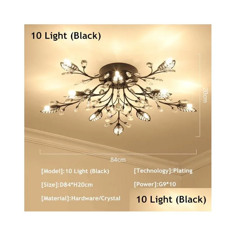  item fancy ceiling light led crystal ceiling lamp modern lamps for living room lights ac110240v diy crystal lighting