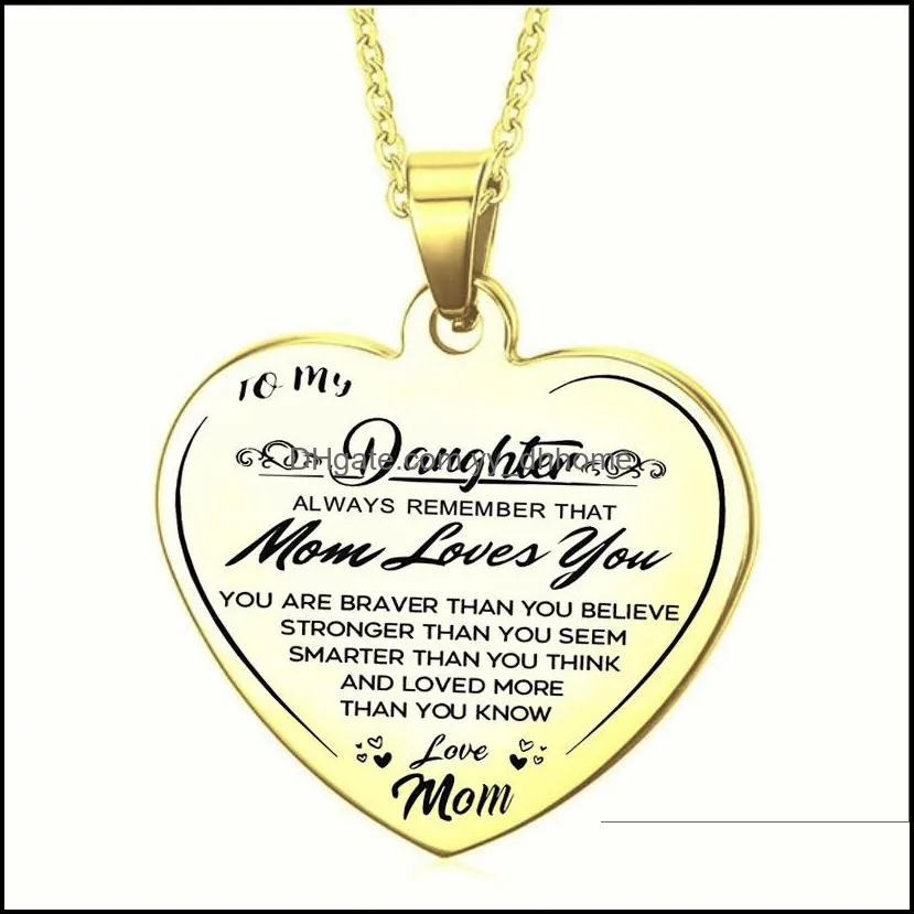 to mom necklace gold stainless steel heart pendant necklaces mom birthday mothers day gift from daughter