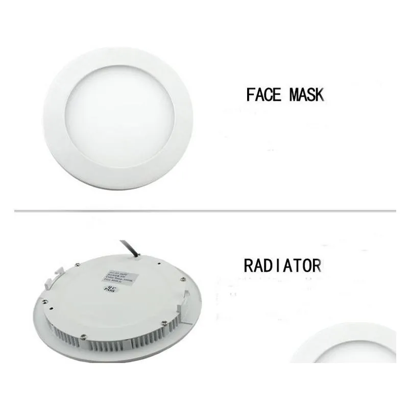 dimmable round led panel light smd2835 3w 9w 12w 15w 18w 21w 25w 110240v led ceiling recessed down light led downlight lamp add driver