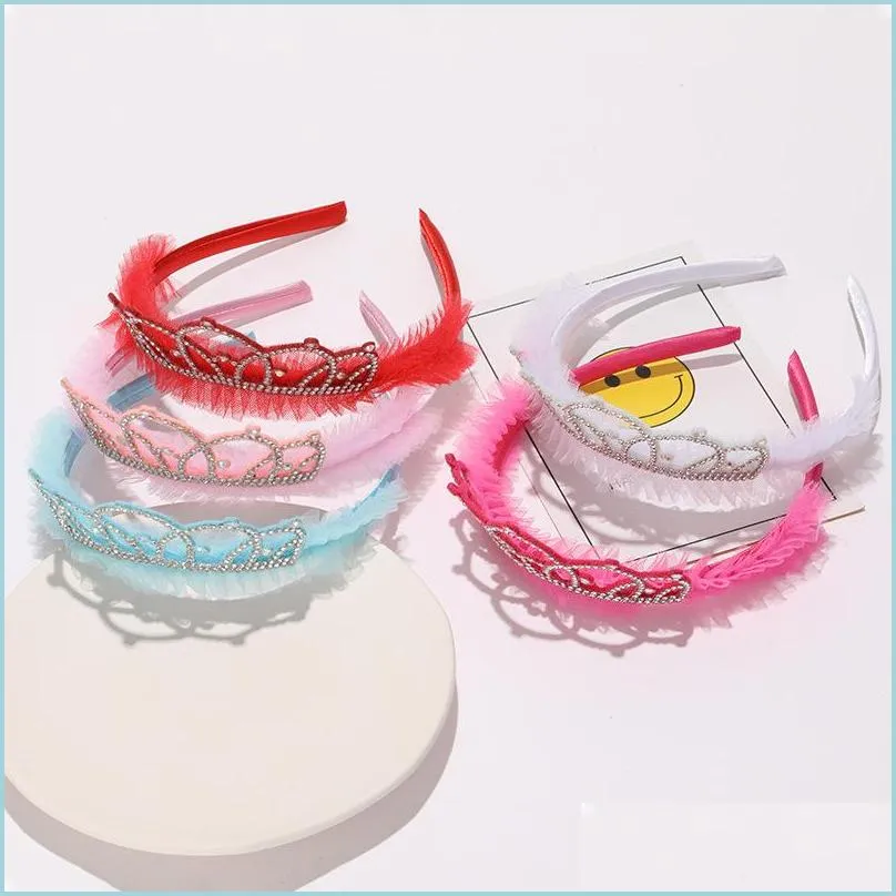 fashion child rhinestones hair hoop princess headband girls hair accessories simple headwear crown tiara cosplay party gift 437c3