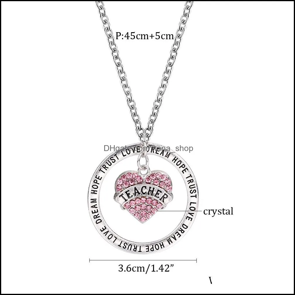 engraved english letter mom daughter necklace mom necklace teachers necklace heart diamond sister charm forever in heart pendant