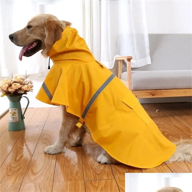 reflective tape large pet clothes raincoat teddy bear big dog rain coat factory direct sale xs xxxl lj201006