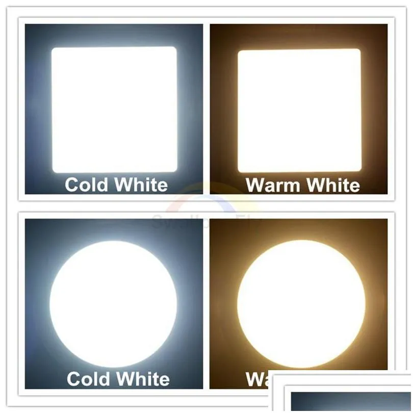 led lights dimmable led panel downlight 6w 12w 18w round glass ceiling recessed lights smd 5730 warm cold white led light ac85265v