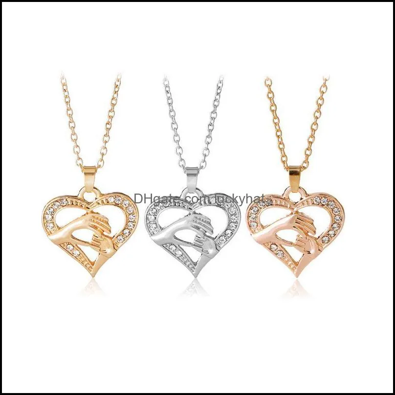 pretty love necklaces silver/gold rose gold color heart beautifully pendant women luxury jewelry love heart necklaces luckyhat