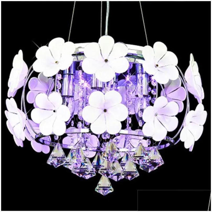 modern led crystal pendant lights simple ceiling light handmade petal chandelier bedroom light dining room lighting lamp