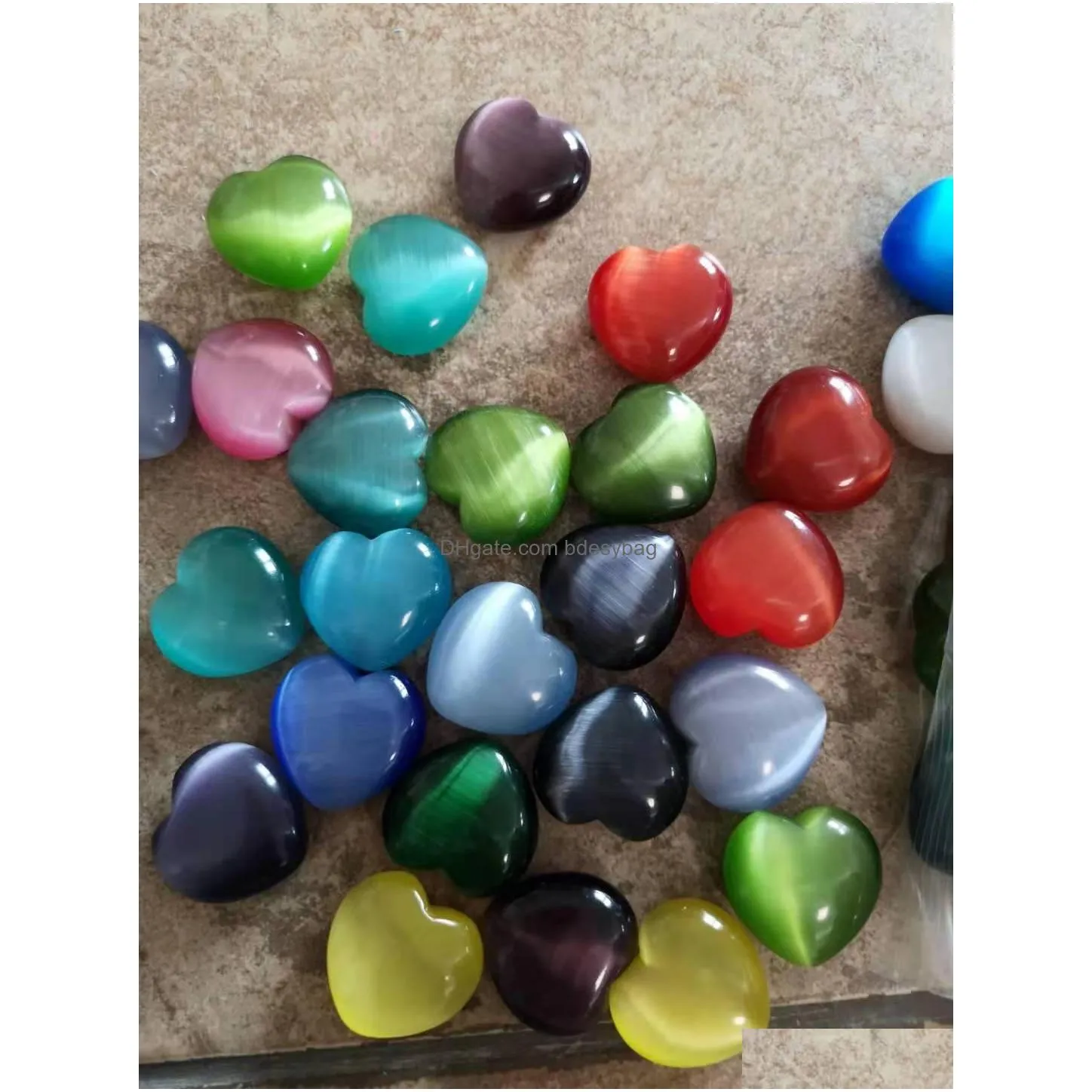 loose heart gemstones cat eye stone heart decorations size 30x30mm love wish women jewelry decoration best gifts