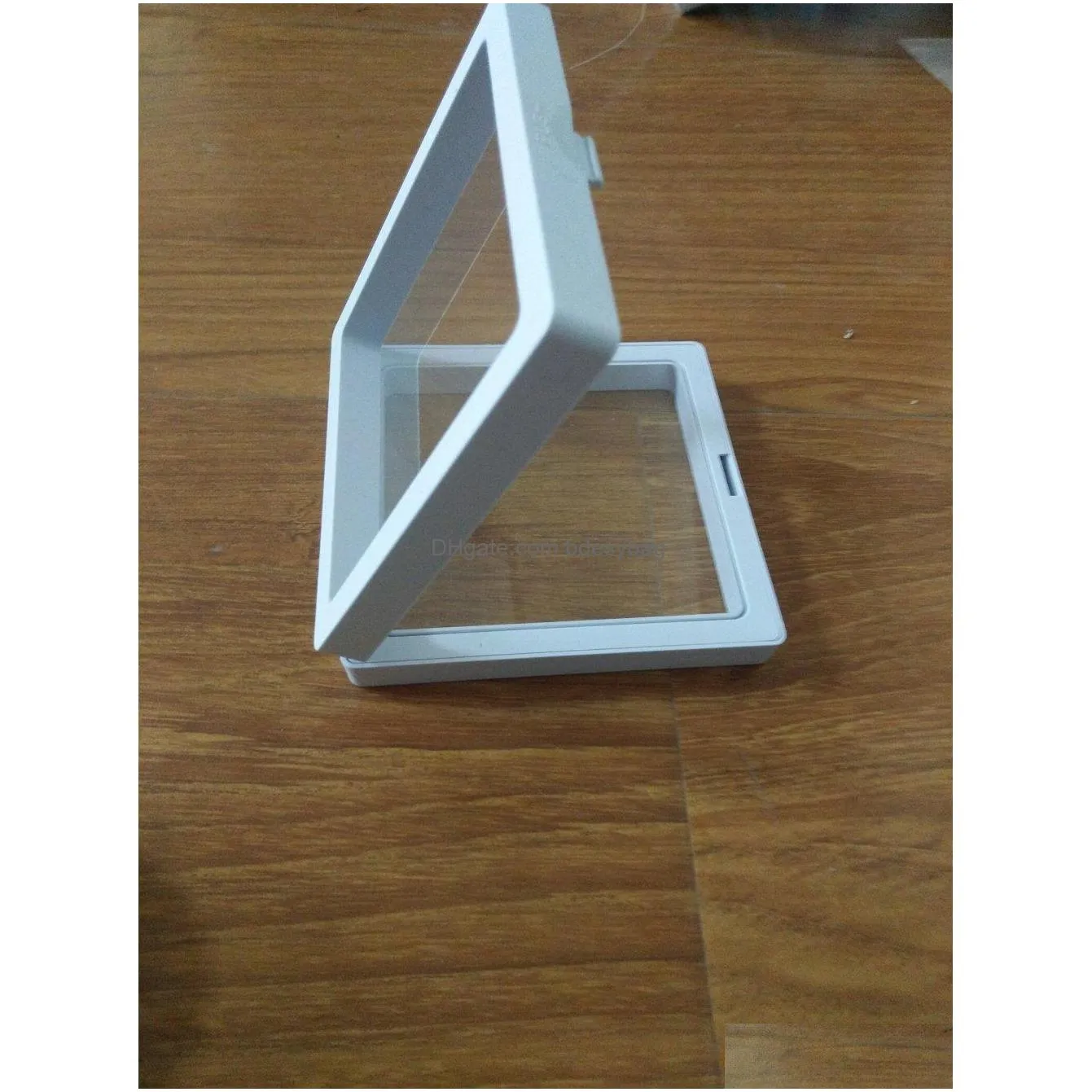 square 3d album floating frame 9 cm coin holder box jewelry collections display show case home table decorative accessories