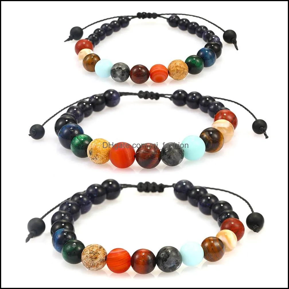  eight planets bead bracelet men natural stone universe solar yoga chakra bracelet for men jewelry wholesale