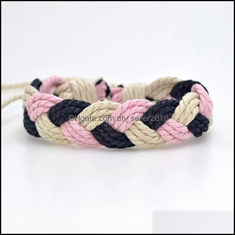 fashion jewelry anklet bracelet for women ethnic colored cotton fabric hand rope hit color pattern bracelet anklet accessories