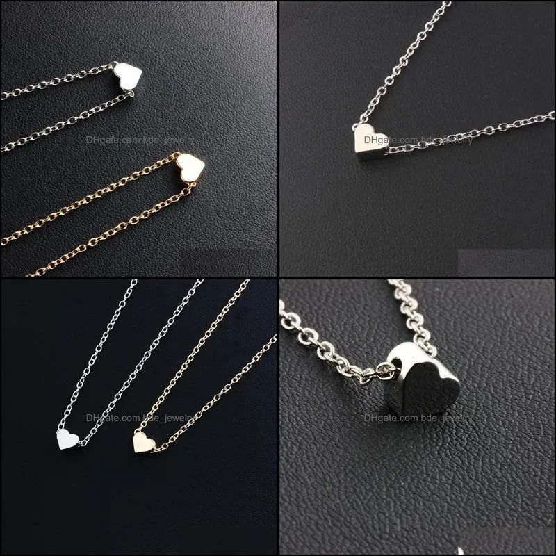 pendant necklace trendy tiny heart short pendant necklace women gold plated chain lover lady girl gifts bijoux beautifully chain