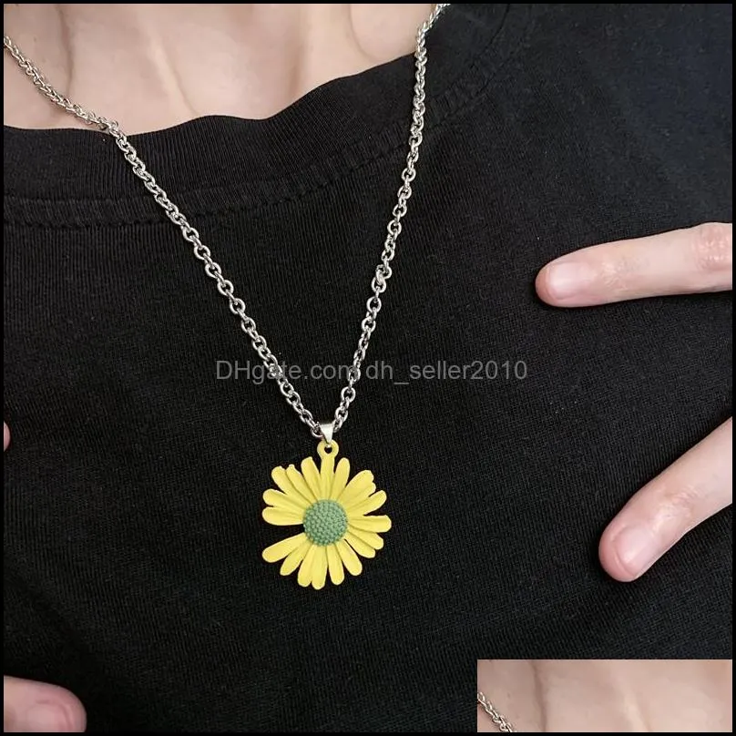 daisy flower necklaces sun flowers necklaces flower necklace girls girlfriends flowers necklaces temperament spring cute flowers