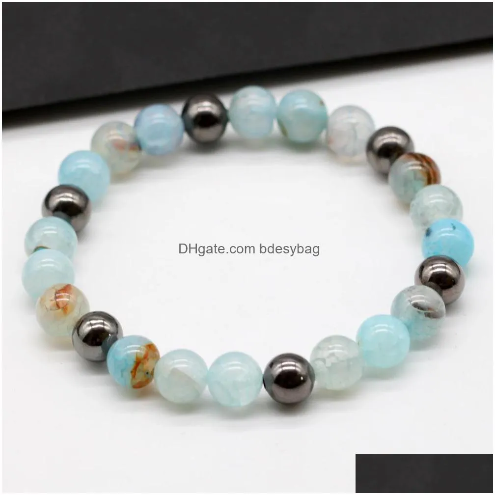 men women magnet stone elastic rope beads bracelets fashion vintage gemstone bracelets bangles jewelry wholesale