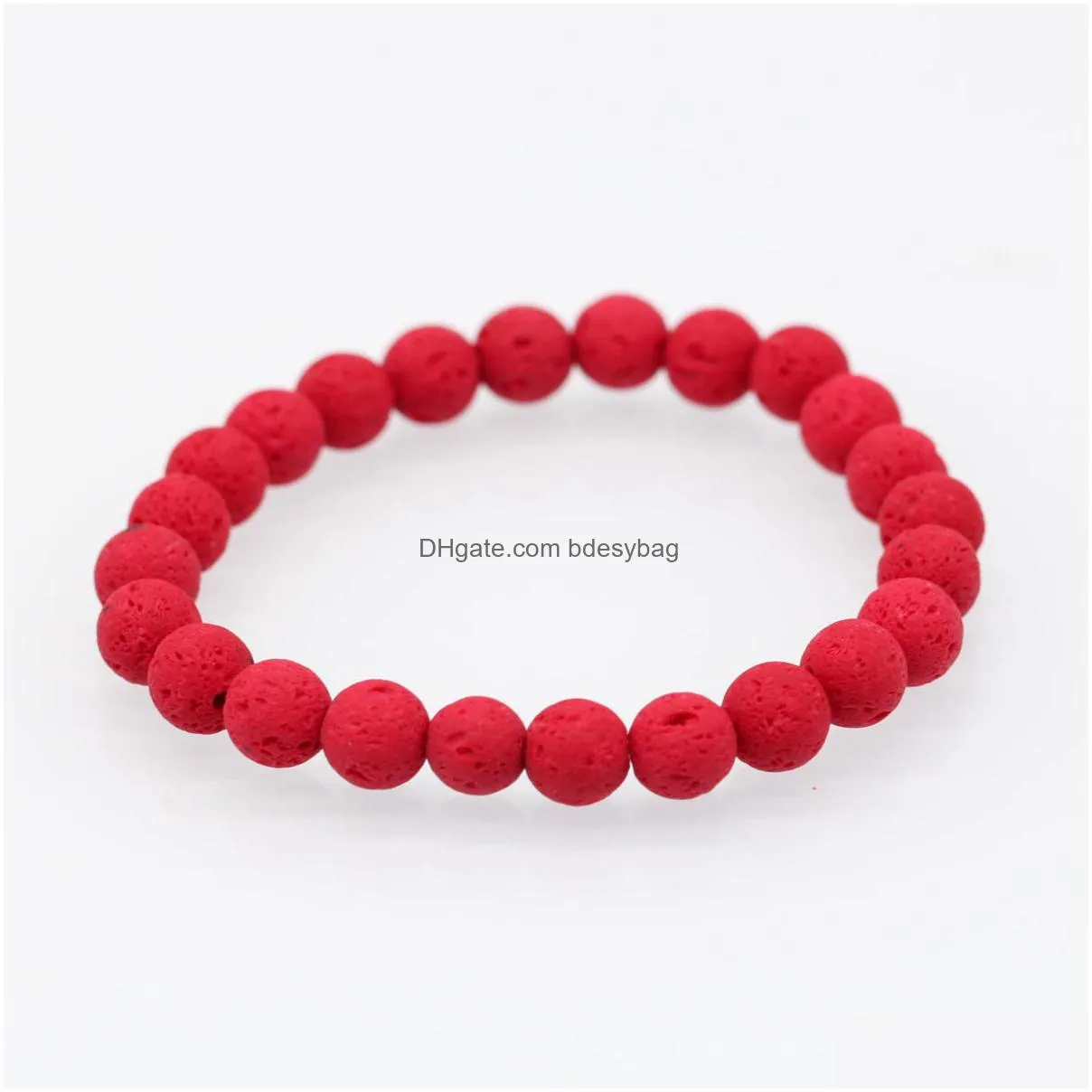 lava volcanic stone bracelet mixed 11 colors natural stone yoga bracelet healing reiki prayer balance buddha beads bracelet