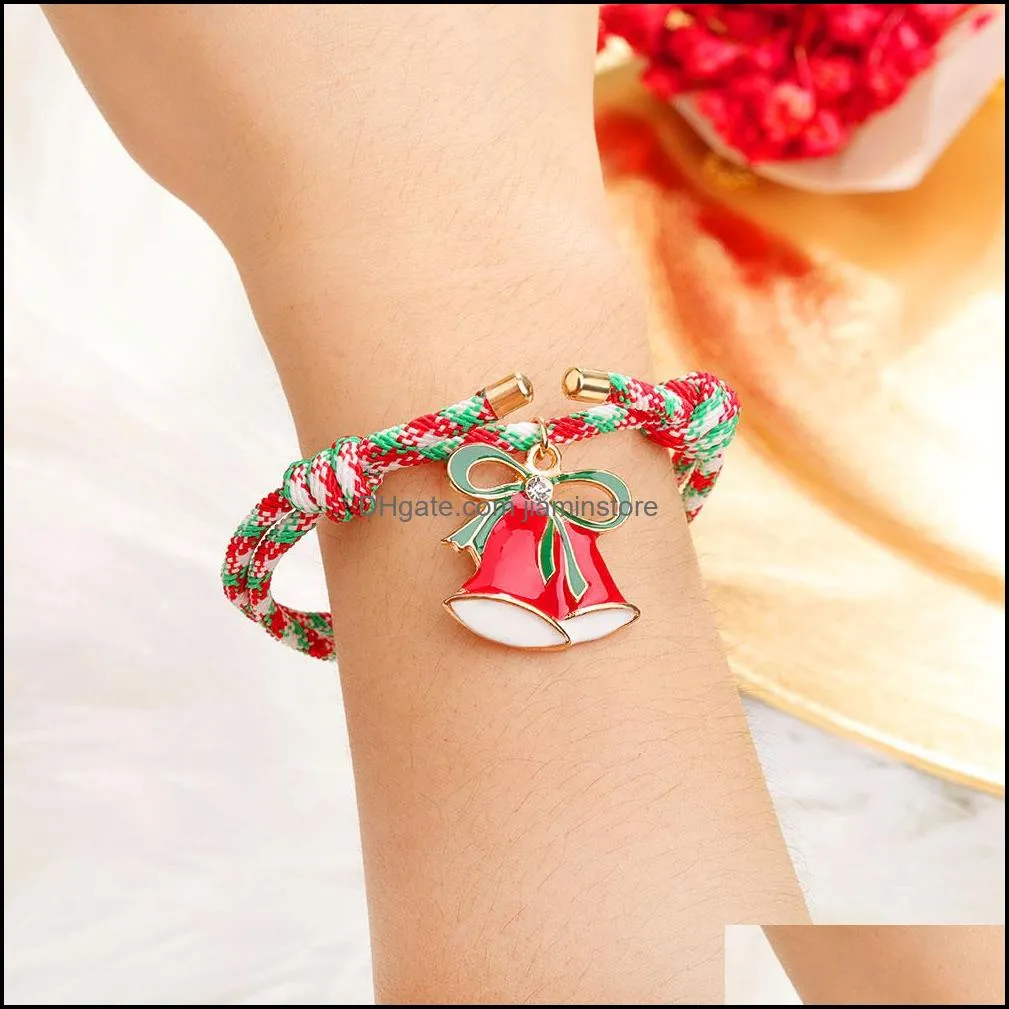 christmas bracelet chain jewelry gifts diy colorful santa claus bell christmas tree charm bracelets