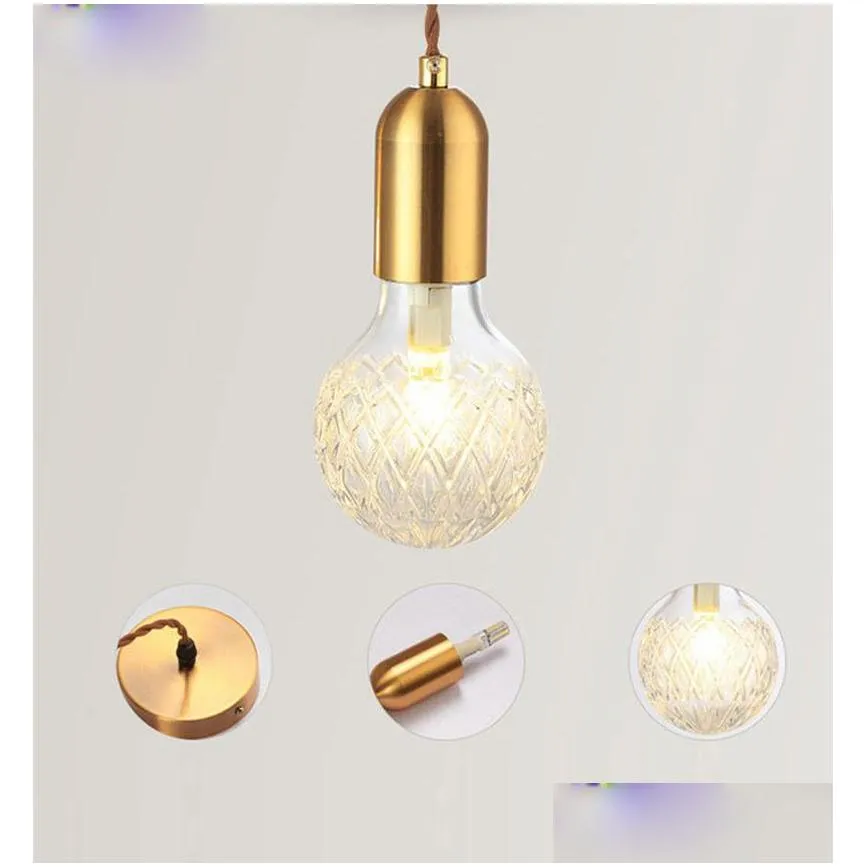 mini pendant lights copper glass nordic simple modern pendant ceiling lamps 1 light hanging fixture hanglamp