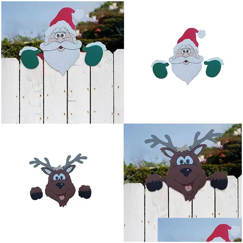 christmas decorations grinch peeker sculpture thief hand cut out grinchs garden fence outdoor ornament wall stick 220916