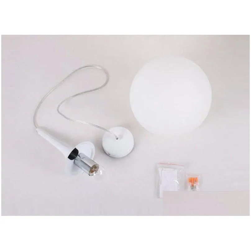 loft simple milk white glass ball pendant light led e27 modern hanging lamp with 6 size for living room bedroom lobby el shop