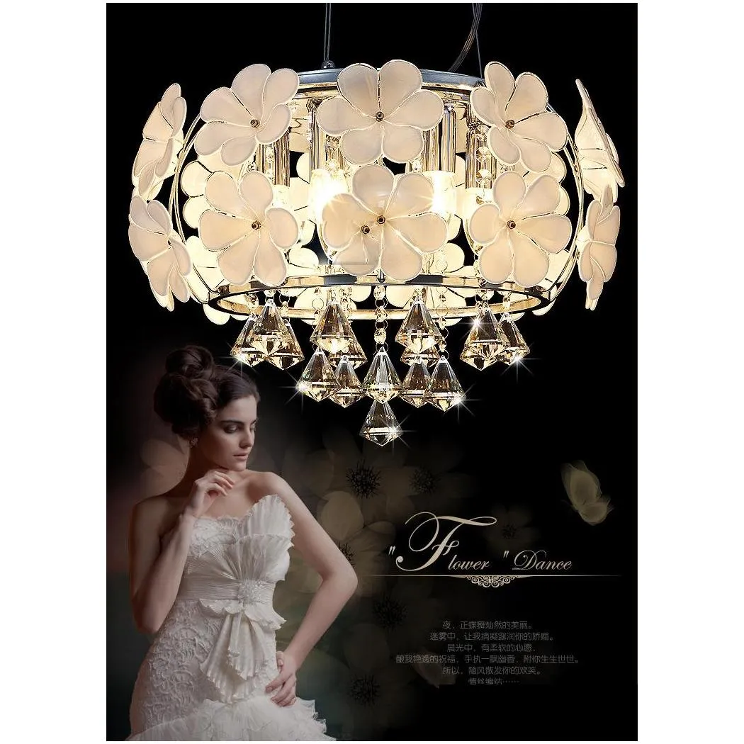 modern led crystal pendant lights simple ceiling light handmade petal chandelier bedroom light dining room lighting lamp
