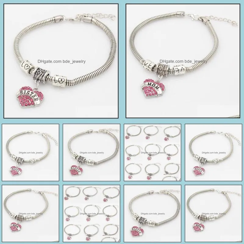 charms bracelets personalized initials mother grandmother silver cuff bracelets crystal bracelet