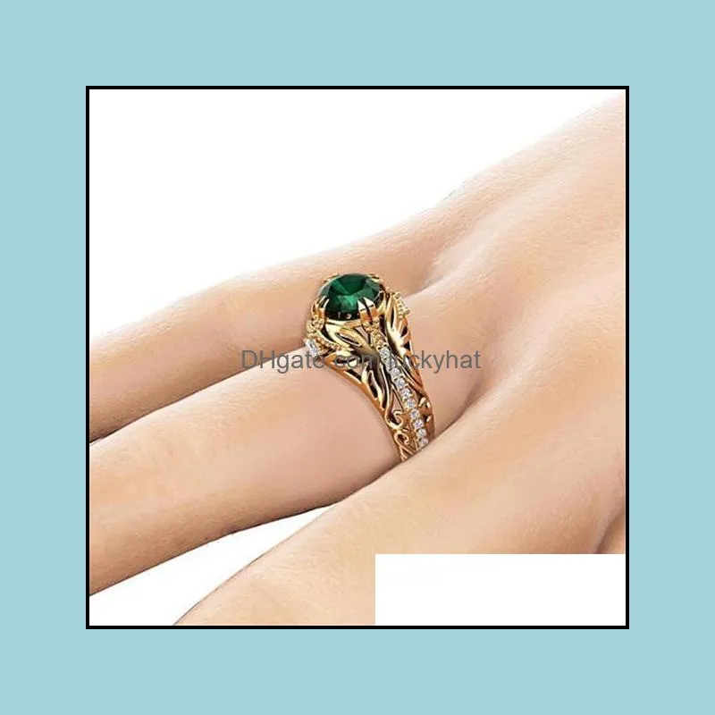 bohemian width ring inlaid oval green stone finger s for women personality jewelry luckyhat