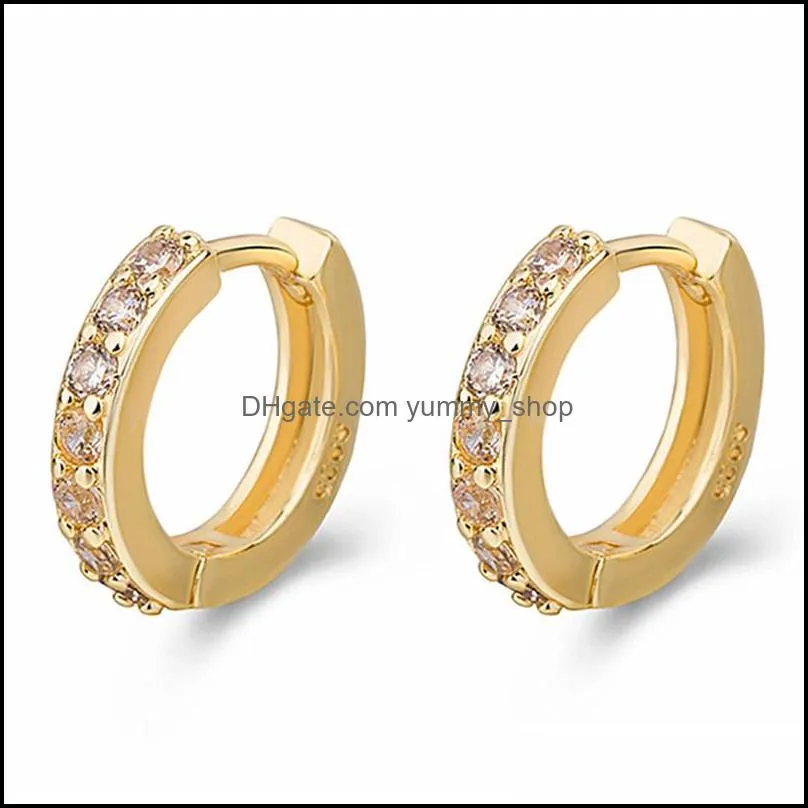  trendy cubic zirconia crystal small round ear cuff earrings for women gold and silver plated rhinestone clip earring without piercing